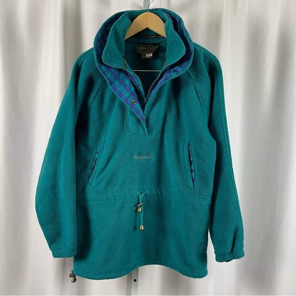 Vintage Powderhorn Medium Long Thick Heavy Fleece Half Zip Pullover Tunic Camp - Picture 1 of 11